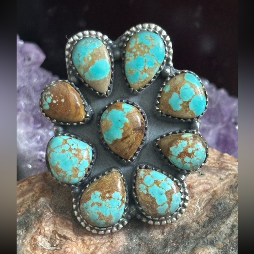 Number 8 Turquoise Cluster Statement Southwestern… - image 1